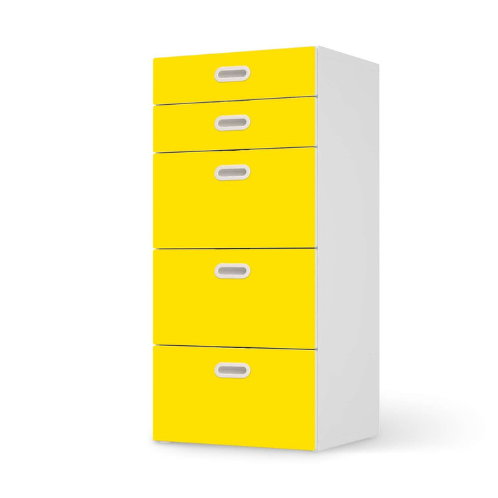 Möbel Klebefolie IKEA Stuva / Fritids Kommode - 5 Schubladen - Gelb Dark - CR113969