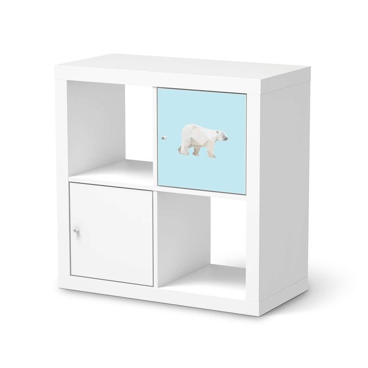 Möbelfolie IKEA Kallax Regal 1 Türe - Origami Polar Bear - CR118325