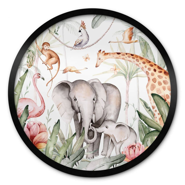 Poster Afrikanische Tiere im Regenwald - Kvilis - Rund - WA428284