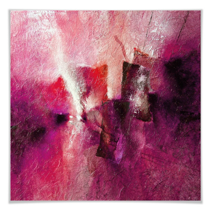 Poster - Schmucker - Abstrakte Komposition in Magenta - WA237667