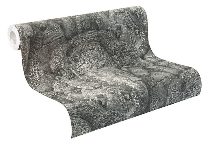 Rasch Vliestapete Crispy Paper grau, schwarz - WA392242