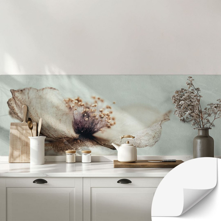 Selbstklebende Küchenrückwand Zarte Trockenblüte in Beige - Treechild - WA499807