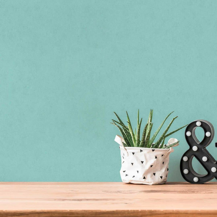 Unitapete matt Türkis - Vliestapete modern - Tapete mit glatter Oberfläche - WA396578