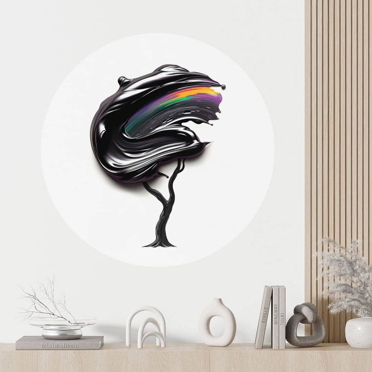 Wandtattoo Baum mit schwarzer 3D-Krone - Mielu - Rund - WA460581