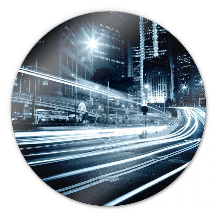 Glasbild Lichter der Stadt - rund - WA124780
