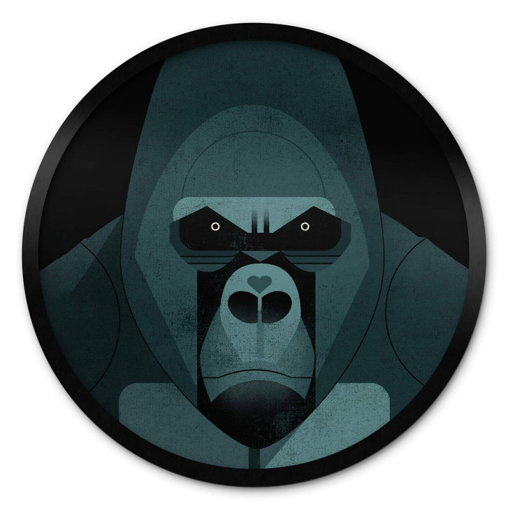 Kinder-Poster Gorilla - Braun - Rund - WA408026