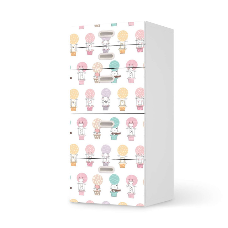 Möbel Klebefolie IKEA Stuva / Fritids Kommode - 5 Schubladen - Flying Animals - CR113965