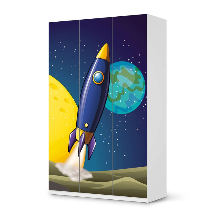 Möbelfolie IKEA Pax Schrank 236cm Höhe - 3 Türen - Space Rocket - CR118628