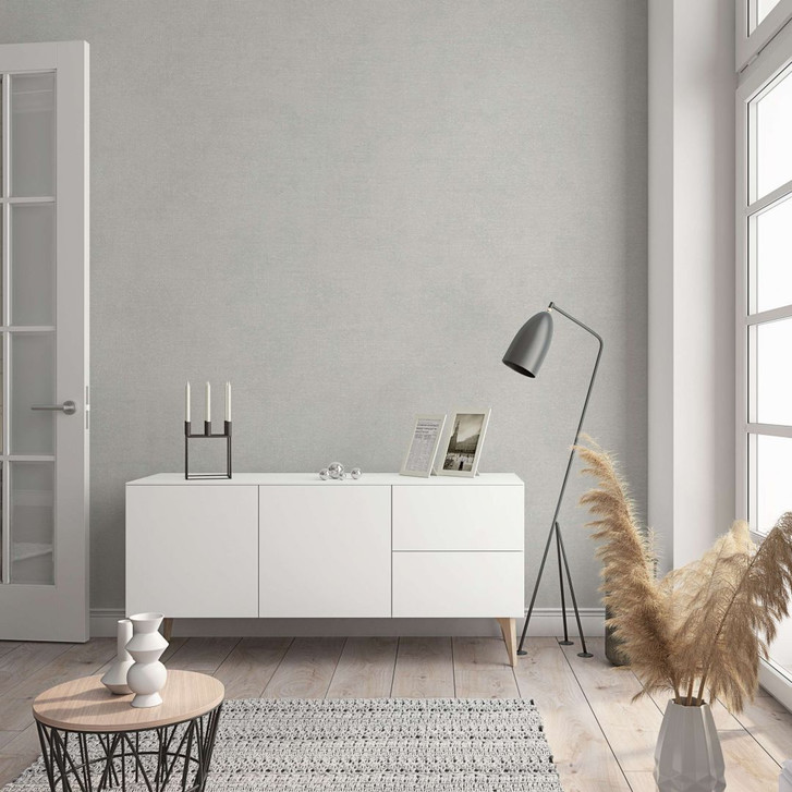 Vliestapete in moderner, feiner Struktur grau, beige Uni - WA444275