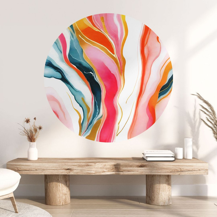 Wandtattoo Bunte Marmorierung abstrakt - Gokhale - Rund - WA429846