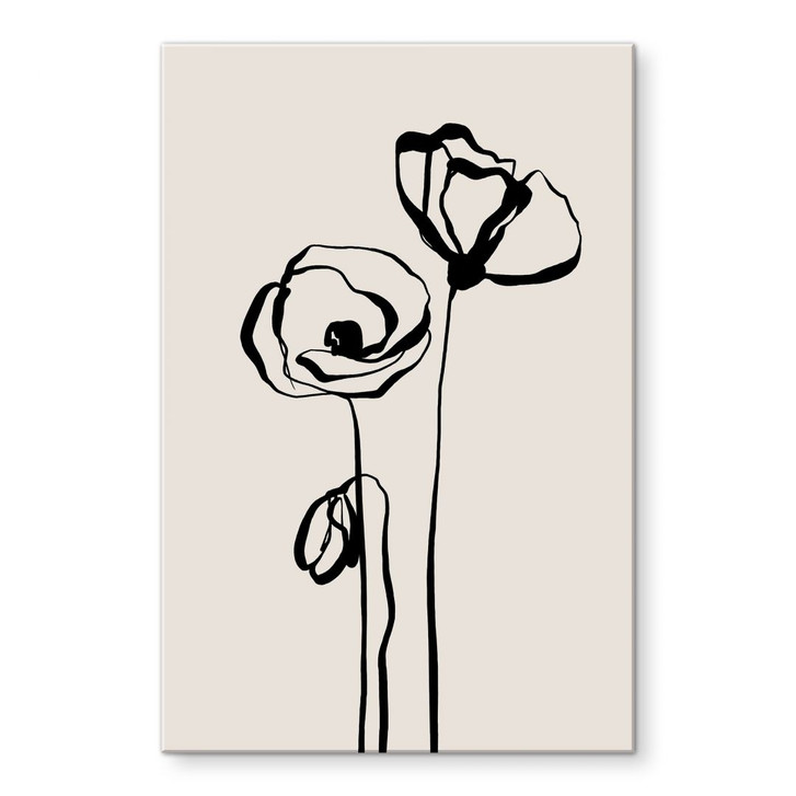 Acrylglasbild Line Art Zwei Mohnblumen - Cats & Dotz - WA490792