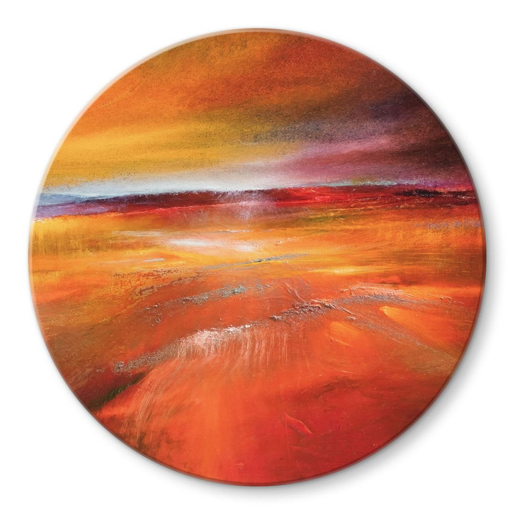 Glasbild Herbstlandschaft im Abendlicht - Schmucker - Rund - WA495205