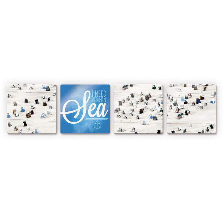 Glasbild Roeder - I need Vitamin Sea (4-teilig) - WA127045