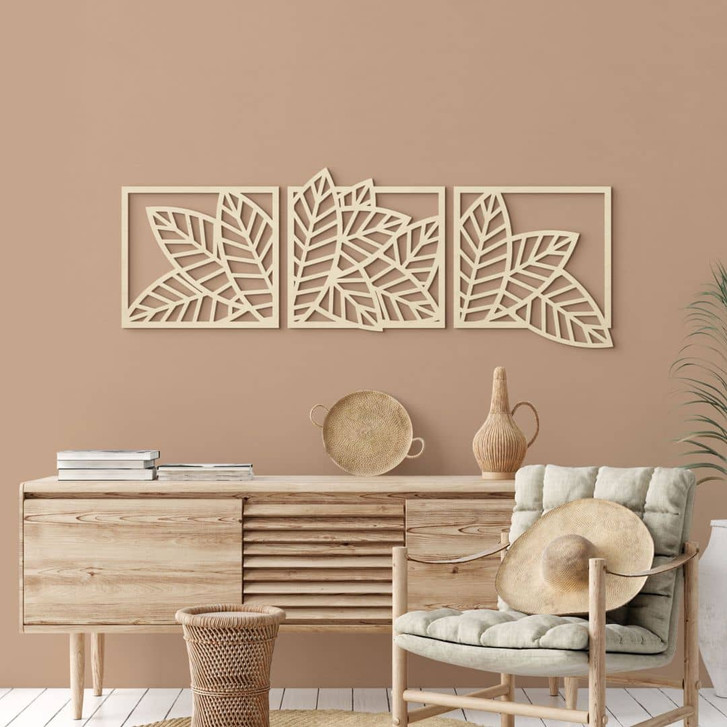 Holzdeko Blätter Set (3-teilig) - Pappel - WA425858