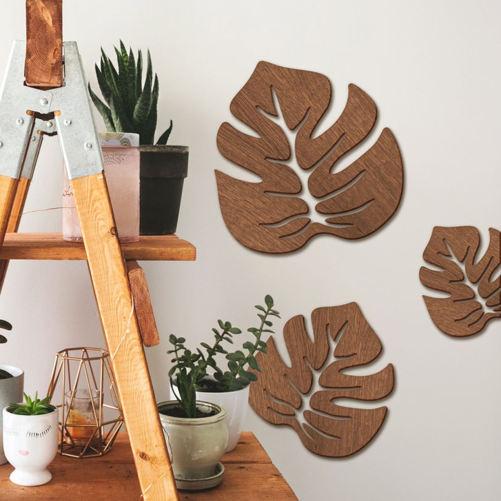 Holzkunst Mahagoni - Blatt Monstera 01 - WA233709