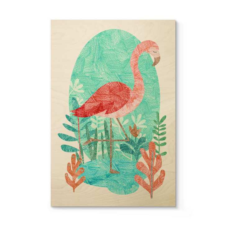 Holzposter Goed Blauw - Der Flamingo - WA306447