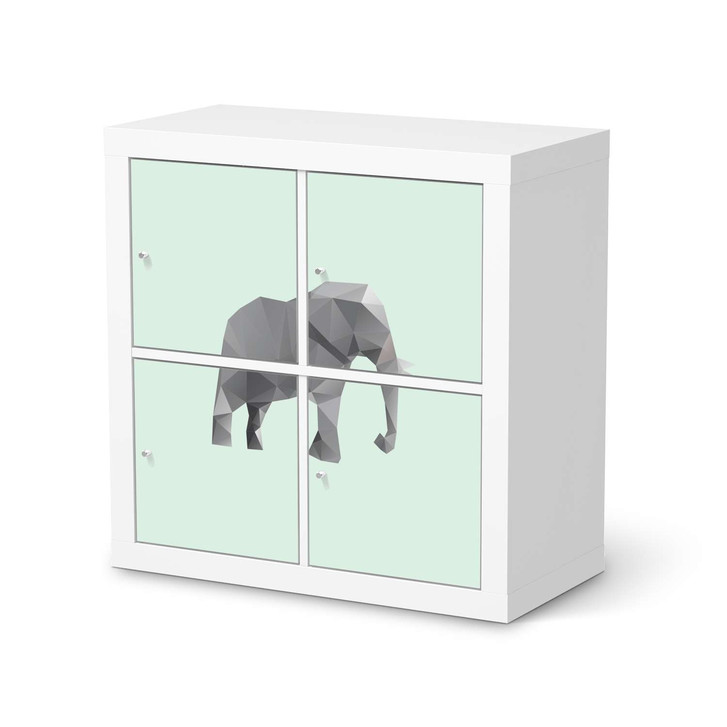 Klebefolie IKEA Kallax Regal 4 Türen - Origami Elephant - CR109667