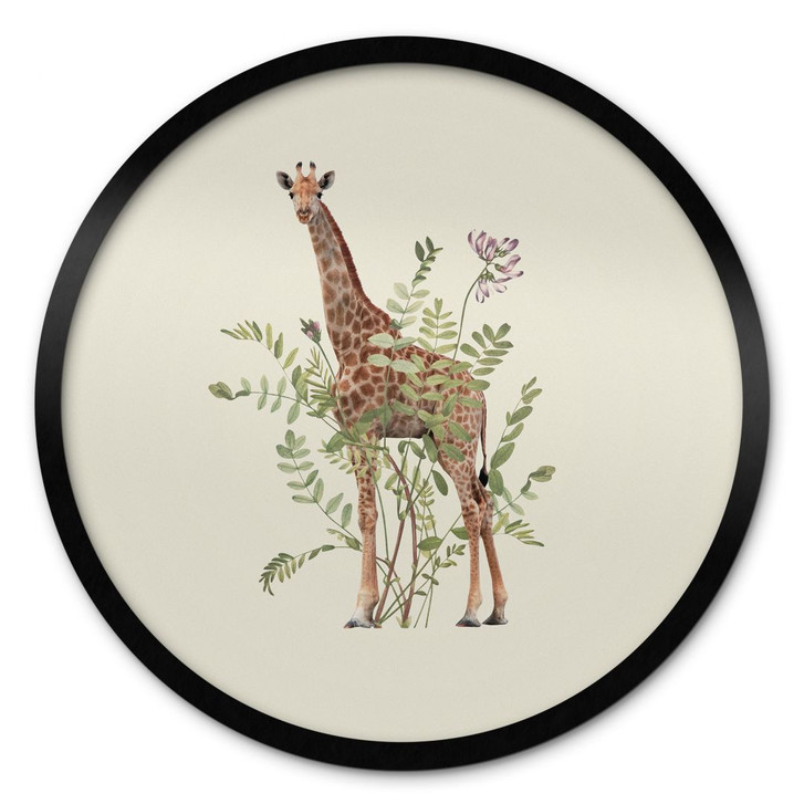 Poster Florale Giraffe - Frida Floral Studio - Rund - WA428417