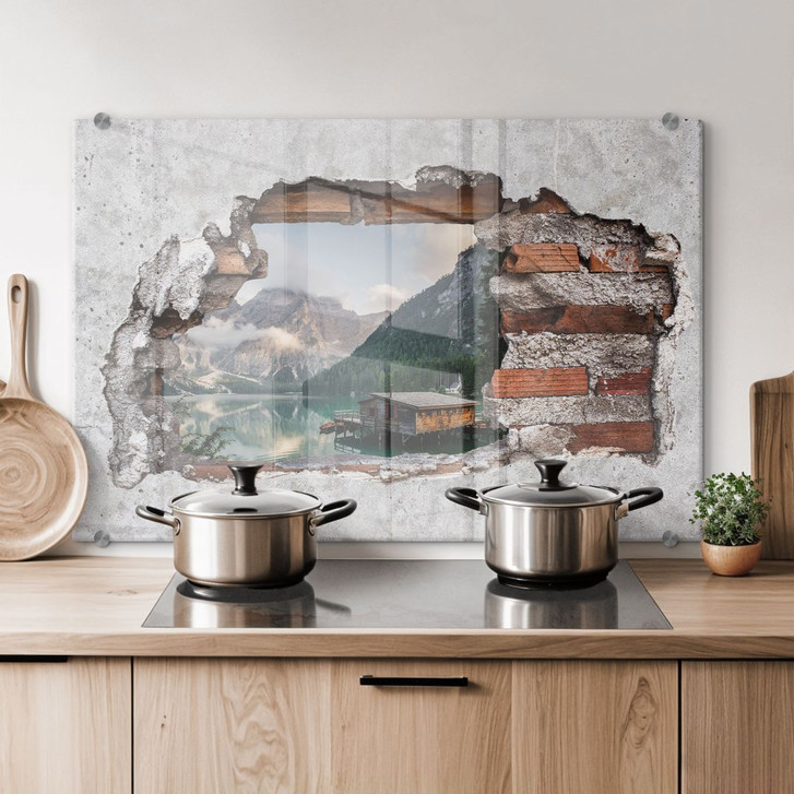 Spritzschutz 3D Optik - Steghütte - WA177717