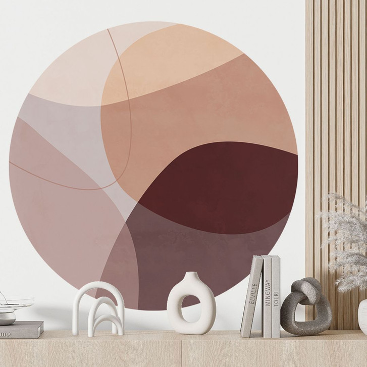 Wandtattoo Abstrakte Formen in warmen Erdtönen - Böhmer - Rund - WA412622