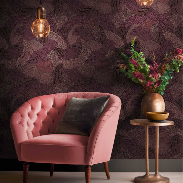 Abstrakte Mustertapete in Violett Rosa – Moderne Vliestapete mit lebendiger Struktur - WA457013