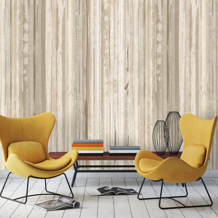 Fototapete in Holzoptik, Beige Streifen 2.70 x 2.12 m - WA448807