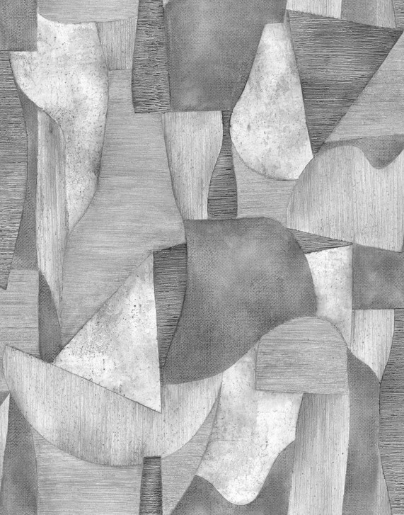 Fototapete Motivtapete Abstrakte Geometrie Formen in Grau Minimalistisch 2.7 x 2.12 m - WA505194