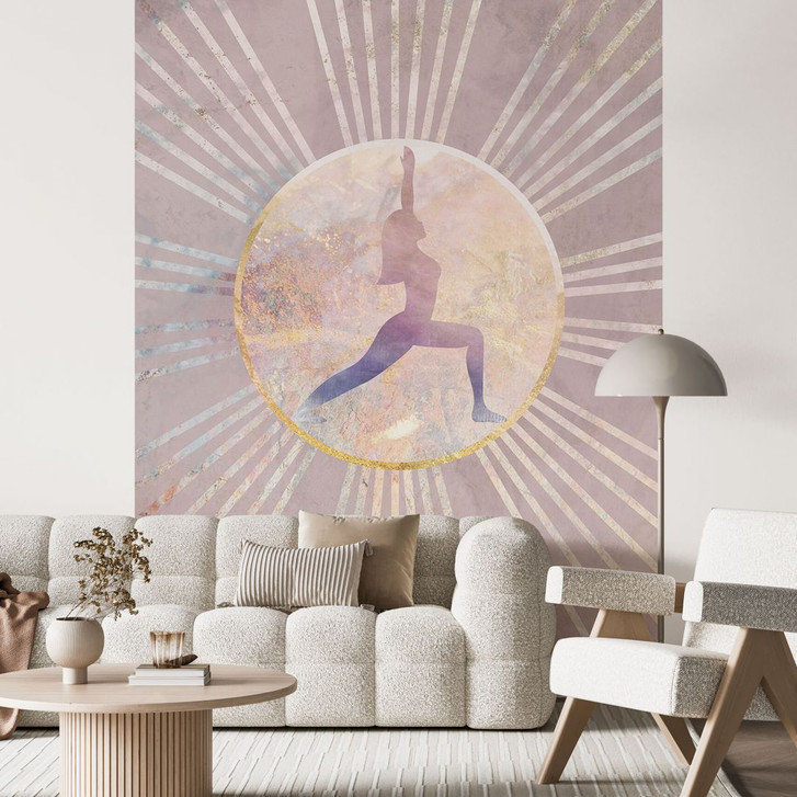 Fototapete Yoga Sonnengruss rosa | roségold - Manovski - WA466560