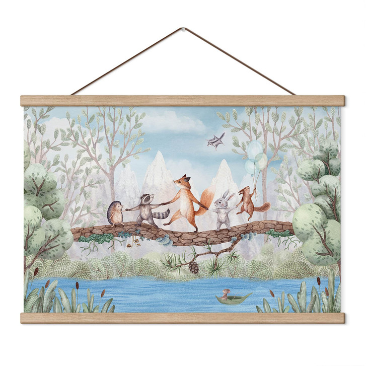Kinderzimmer Stoffbild Tierischer Ausflug in der Natur - Oliver Robins - WA518036