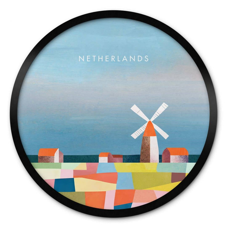 Poster Reise in die Niederlande - Rivers - Rund - WA417533