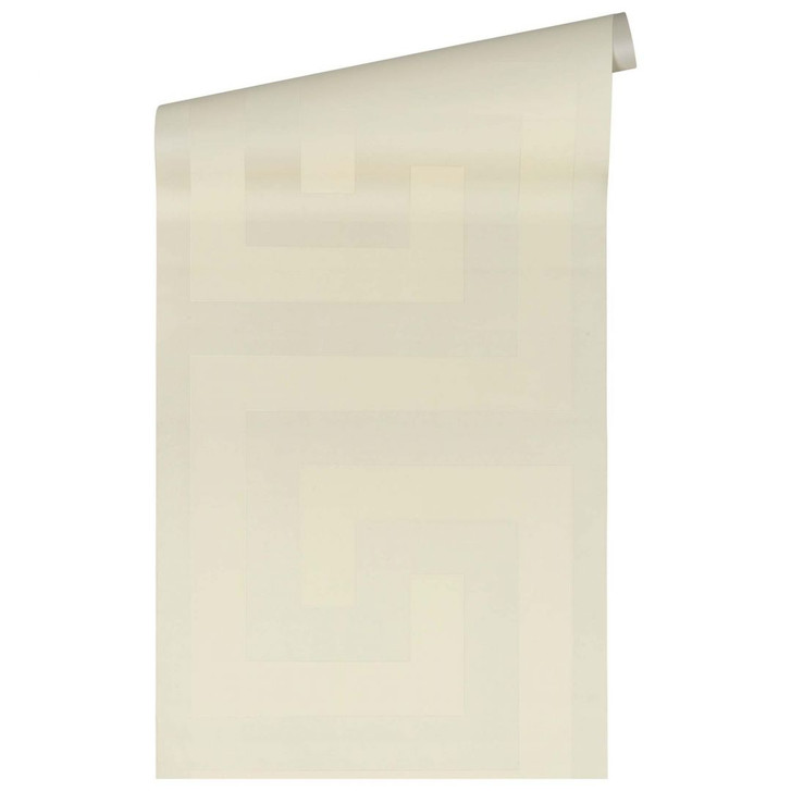 Versace Home Muster Tapete geometrisch Mäander Mustertapete Creme Weiss - WA382513