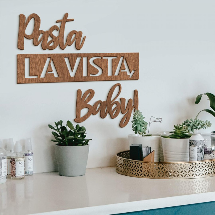Holzdeko Mahagoni - Pasta La Vista Baby - WA274590