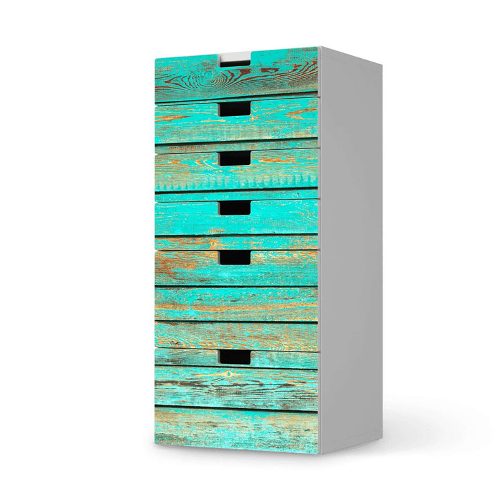 Klebefolie IKEA Stuva / Malad Kommode - 6 Schubladen - Wooden Aqua - CR110521