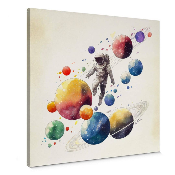 Leinwandbild Heine - Astronaut mit Planeten - Astro Cruise - WA403697