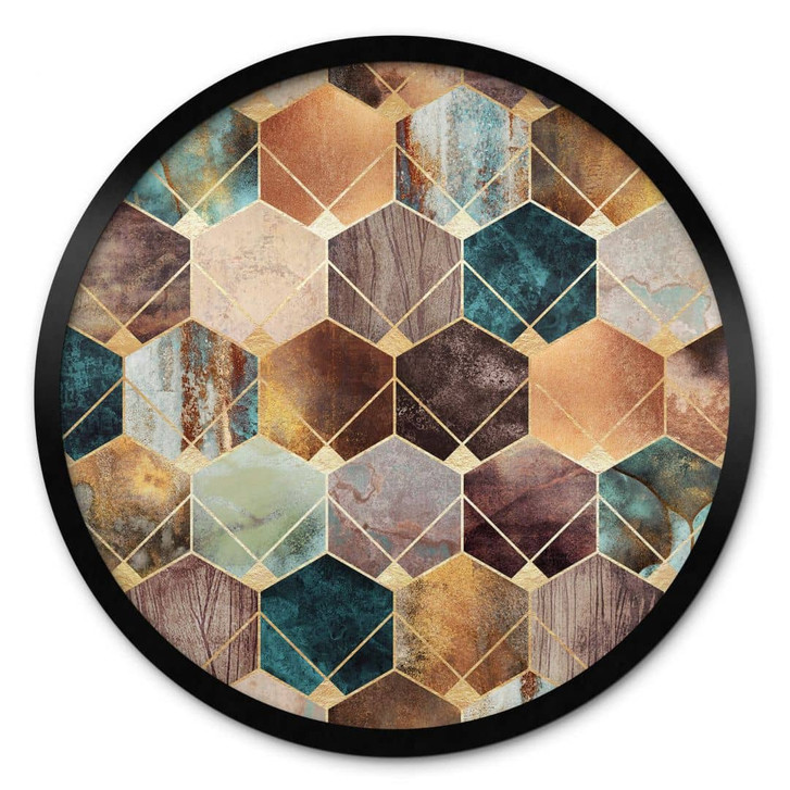 Poster Fredriksson - Gold und Kupfer - Rund - WA337283