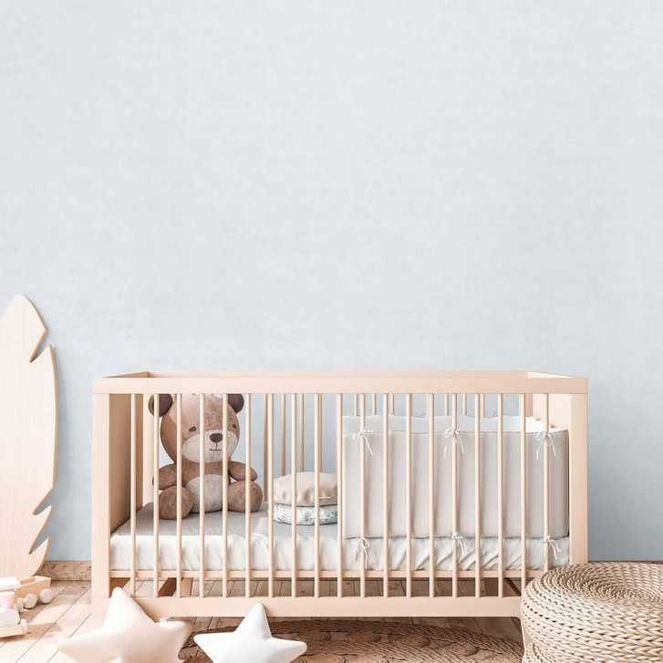 Unitapete Jungenzimmer Weiss Blau - Einfarbige Tapete Kinderzimmer - WA465418