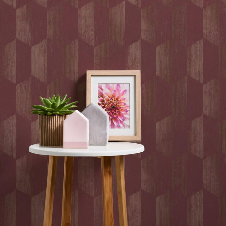 A.S. Création 3D Tapete Geo Effect Vliestapete geometrisch rot, gold - WA329657