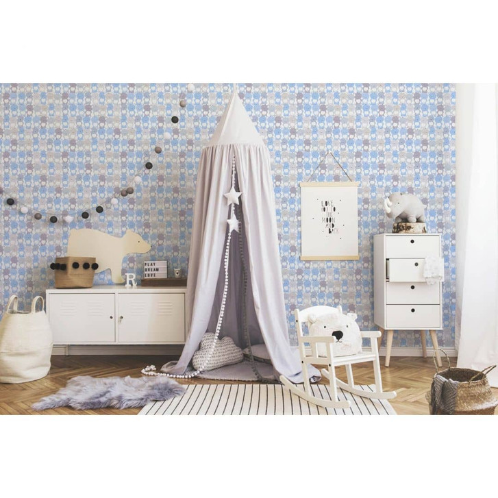 A.S. Création Kinderzimmertapete Little Love Vliestapete mit niedlichen Bären blau, grau, weiss - WA325040