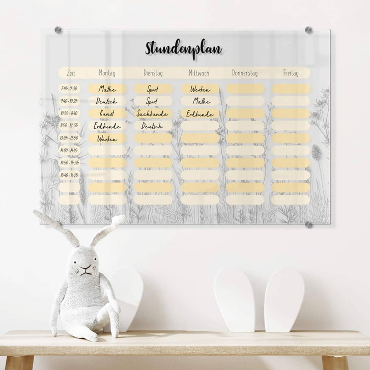 Acrylboard Memoboard Stundenplan Gräser - transparent - WA405461