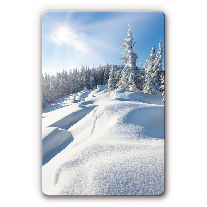 Glasbild Snowdrifts on Winter Snow - WA127695