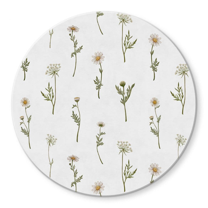 Glasbild Wiesenromantik mit Feldblumen - Kikki Belle - Rund - WA449721