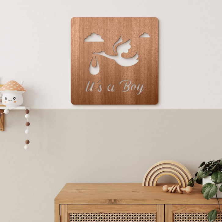 Holz-Deko Baby - It's a Boy - Mahagoni - WA402134
