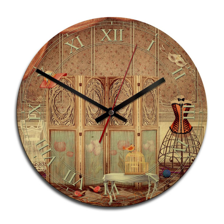Holz-Wanduhr - Ankleidezimmer einer Prinzessin - WA233375