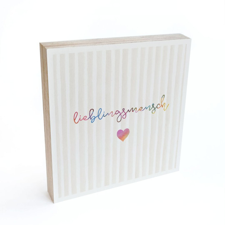 Holzbild zum Hinstellen - Lieblingsmensch mit Herz - 15 x 15 cm - WA488963