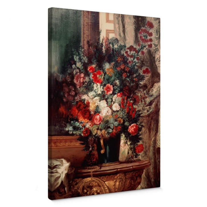 Leinwandbild Delacroix - Vase mit Blumen auf einer Konsole - WA361667