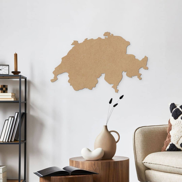 MDF-Holzdeko Karte Schweiz - Natur - WA451571