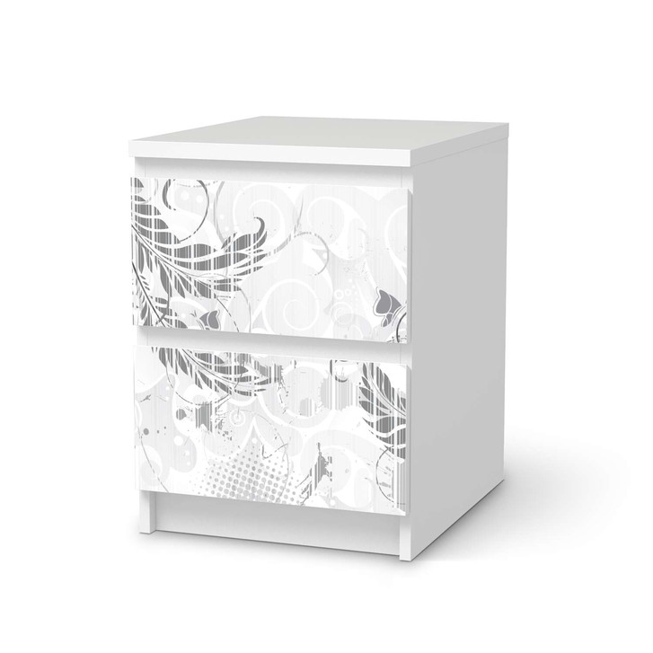 Möbelfolie IKEA Malm Kommode 2 Schubladen - Florals Plain 2 - CR116141