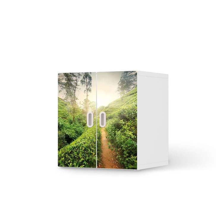 Möbelfolie IKEA Stuva / Fritids Schrank - 2 kleine Türen - Green Tea Fields - CR118853
