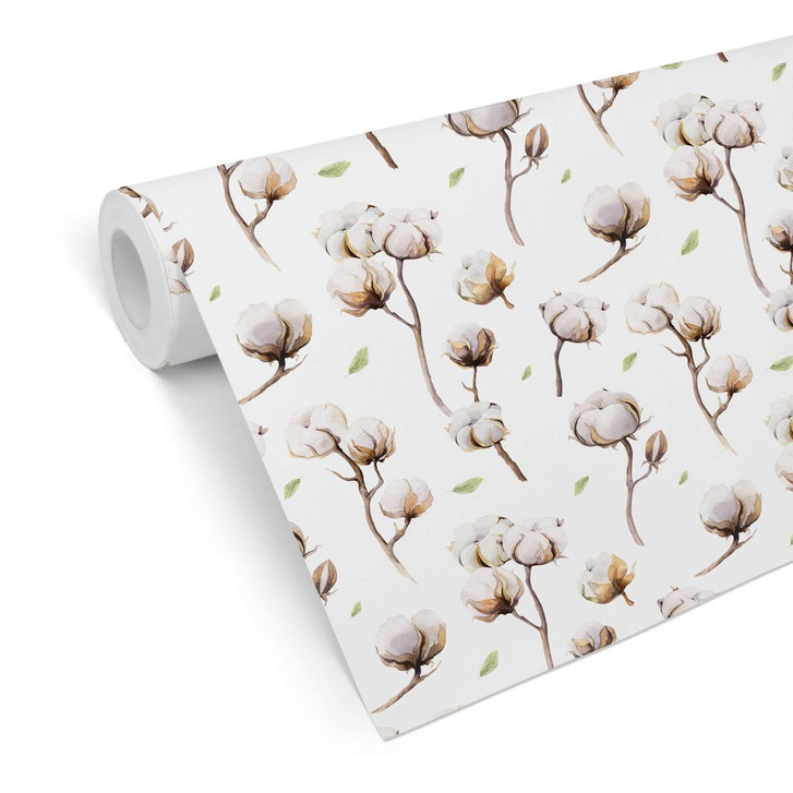 Mustertapete Kristina Kvilis - Baumwollblüte - WA236750