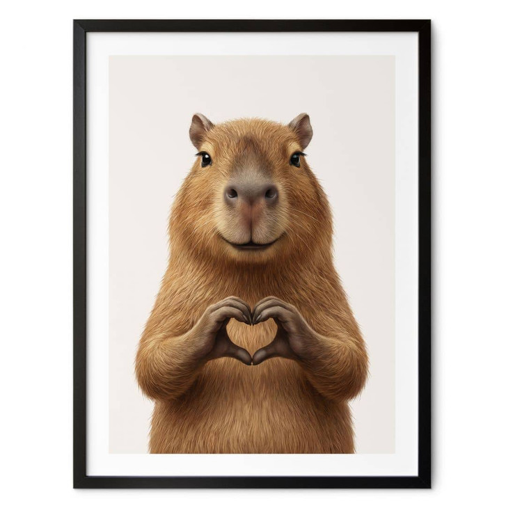 Poster Capybara mit Herzhand - WA499401
